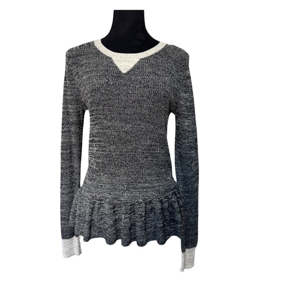Rebecca Taylor Long Sleeve Knit Peplum Top - Picture 2 of 8